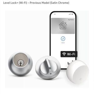 Level Lock + Wi-Fi Door Lock in Satin Chrome $345 MSRP Open Box Like New